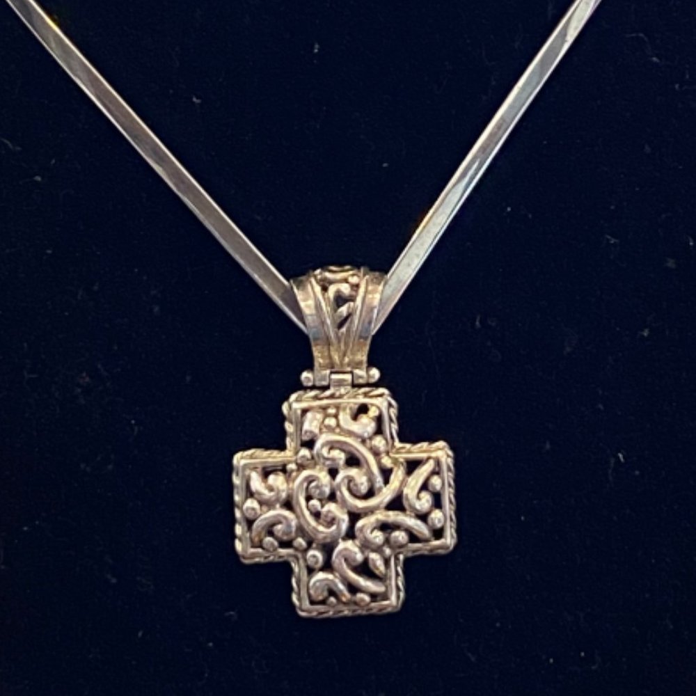 925 Sterling Silver Cross Pendant/Slide  - CHAIN NOT INCLUDED